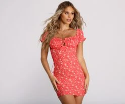 Windsor. Sweet Florals Smocked Mini Dress -Specialtycookwareus 05102 0782 1
