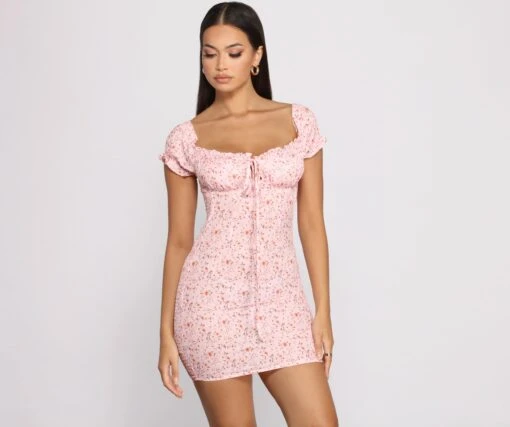 Windsor. Sweet Florals Smocked Mini Dress -Specialtycookwareus 05102 0810 1