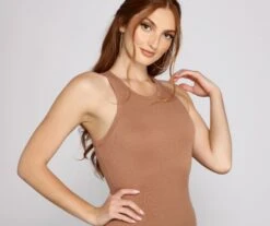 Windsor. Ribbed Knit Crew Neck Bodycon Mini Dress -Specialtycookwareus 05102 0814 3