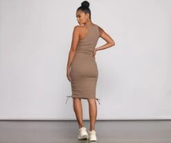Windsor. Effortless Everyday Ruched Knit Mini Dress -Specialtycookwareus 05102 0821 5