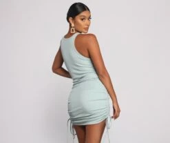 Windsor. Effortless Everyday Ruched Knit Mini Dress -Specialtycookwareus 05102 0822 2