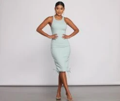 Windsor. Effortless Everyday Ruched Knit Mini Dress -Specialtycookwareus 05102 0822 4