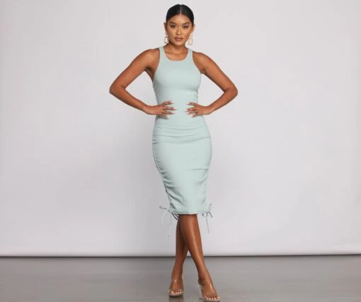 Windsor. Effortless Everyday Ruched Knit Mini Dress -Specialtycookwareus 05102 0822 4