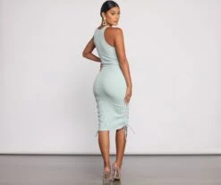Windsor. Effortless Everyday Ruched Knit Mini Dress -Specialtycookwareus 05102 0822 5