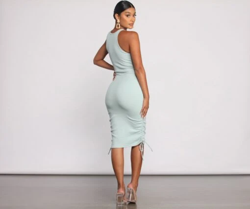 Windsor. Effortless Everyday Ruched Knit Mini Dress -Specialtycookwareus 05102 0822 5