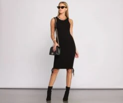 Windsor. Ribbed Knit Ruched Mini Dress -Specialtycookwareus 05102 0823 4