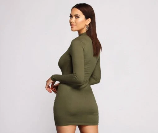 Windsor. All About Knit Mock Neck Mini Dress -Specialtycookwareus 05102 0855 2