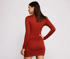 Windsor. All About Knit Mock Neck Mini Dress -Specialtycookwareus 05102 0857 2