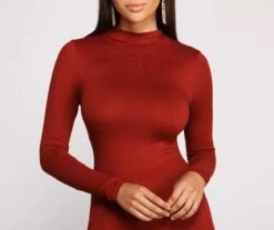 Windsor. All About Knit Mock Neck Mini Dress -Specialtycookwareus 05102 0857 3