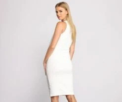 Windsor. Timelessly Chic Ribbed Knit Basic Midi Dress -Specialtycookwareus 05102 0895 2