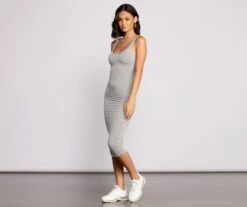 Windsor. Slay Every Day Basic Scoop Neck Midi Dress -Specialtycookwareus 05102 0907 4