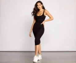 Windsor. Slay Every Day Basic Scoop Neck Midi Dress -Specialtycookwareus 05102 0908 4