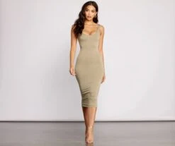 Windsor. Slay Every Day Basic Scoop Neck Midi Dress -Specialtycookwareus 05102 0909 1