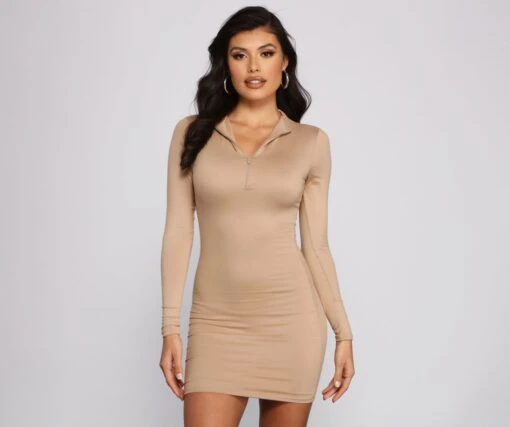 Windsor. Sporty-Chic Long Sleeve Mini Dress -Specialtycookwareus 05102 0931 1