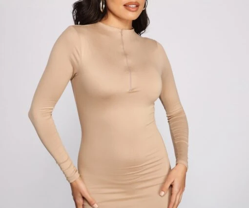 Windsor. Sporty-Chic Long Sleeve Mini Dress -Specialtycookwareus 05102 0931 3