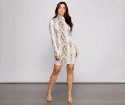 Windsor. Babe Alert Snake Print Mini Dress -Specialtycookwareus 05102 1012 4