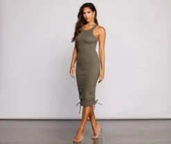 Windsor. Effortless Everyday Ruched Knit Mini Dress -Specialtycookwareus 05102 1018 4