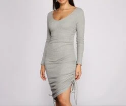 Windsor. Fall Back To Basics Ribbed Knit Ruched Mini Dress -Specialtycookwareus 05102 1023 3 6aaf9ef5 ba0e 498c b92f 85c94a8ad858