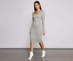 Windsor. Fall Back To Basics Ribbed Knit Ruched Mini Dress -Specialtycookwareus 05102 1023 5 cad2434e c651 4227 9b99 7d8f9442c71d