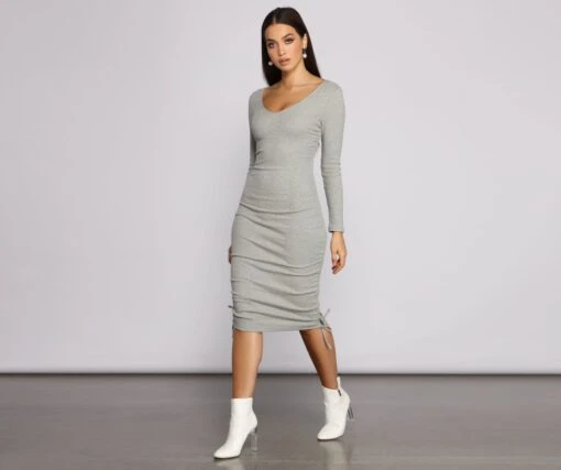 Windsor. Fall Back To Basics Ribbed Knit Ruched Mini Dress -Specialtycookwareus 05102 1023 5 cad2434e c651 4227 9b99 7d8f9442c71d