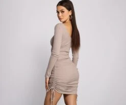 Windsor. Fall Back To Basics Ribbed Knit Ruched Mini Dress -Specialtycookwareus 05102 1025 2 8445250e ca4c 4c1d 8cf1 ec4a2da3d58c