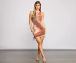 Windsor. Drawn To Tie Dye Ruched Mini Dress -Specialtycookwareus 05102 1080 4 fe8e5b80 deca 4a40 804d 3880e315579d