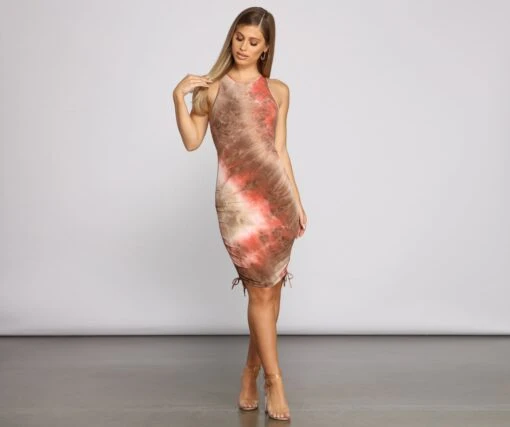 Windsor. Drawn To Tie Dye Ruched Mini Dress -Specialtycookwareus 05102 1080 5 f30fb281 ef21 4b3d 8975 0c5afc27ff8a