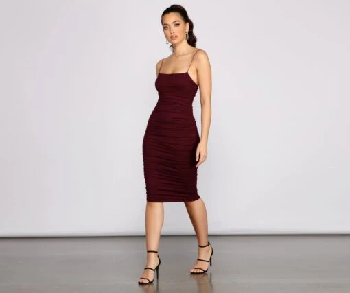 Windsor. Heart Of Glam Ruched Midi Dress -Specialtycookwareus 05102 1104 1