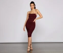 Windsor. Heart Of Glam Ruched Midi Dress -Specialtycookwareus 05102 1104 3