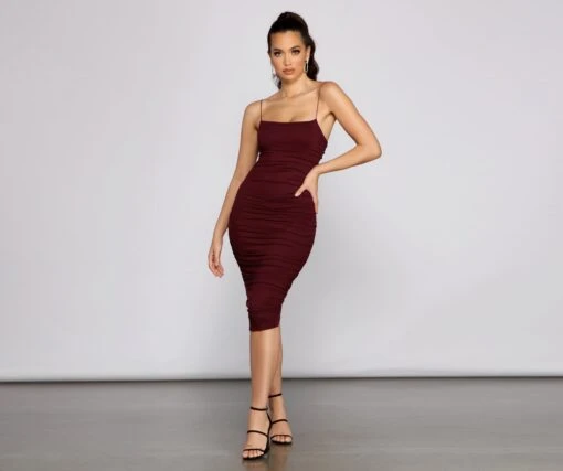 Windsor. Heart Of Glam Ruched Midi Dress -Specialtycookwareus 05102 1104 3