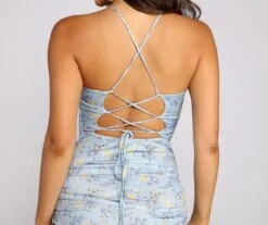 Windsor. Sprung On You Floral Lace-Up Mini Dress -Specialtycookwareus 05102 1243 3 f00fd623 f03f 4da3 acb4 68713b6c512d