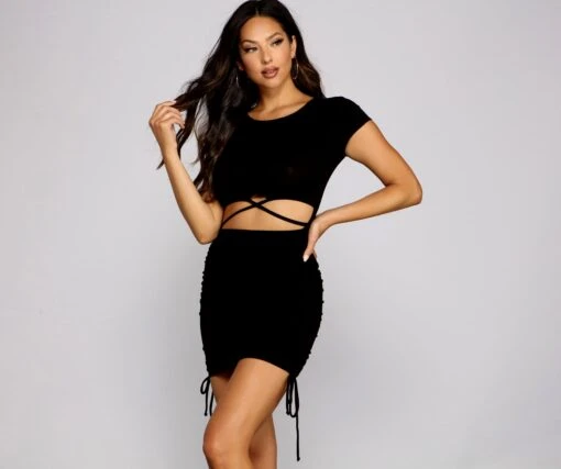 Windsor. Stylish Stunner Ruched Mini Dress -Specialtycookwareus 05102 2029 1