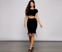 Windsor. Stylish Stunner Ruched Mini Dress -Specialtycookwareus 05102 2029 5
