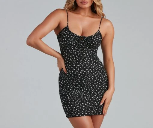 Windsor. Floral Fever Ribbed Knit Mini Dress -Specialtycookwareus 05102 2032 4 114a1983 c320 4658 8c6e 668d4c5f9b77