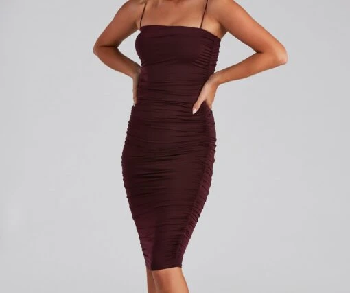 Windsor. She's A Showstopper Ruched Midi Dress -Specialtycookwareus 05102 4103 4 c69736e6 be89 4d30 acf0 23a755faee1a