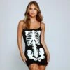 Windsor. Glam Ghoul Skeleton Print Mini Dress -Specialtycookwareus 05102 4149 1