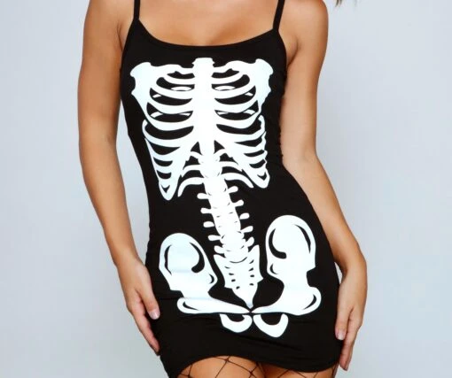 Windsor. Glam Ghoul Skeleton Print Mini Dress -Specialtycookwareus 05102 4149 4