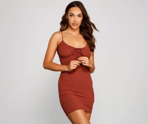 Windsor. What's The Scoop Ribbed Knit Mini Dress -Specialtycookwareus 05102 4163 1