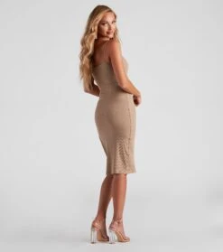 Windsor. Basic Essential Ribbed Knit Midi Dress -Specialtycookwareus 05102 4189 2
