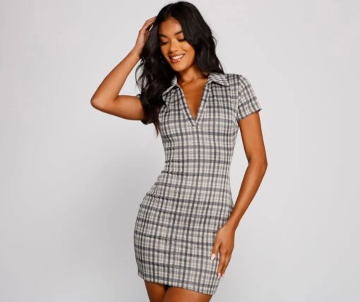 Windsor. Preppy Trendsetter Plaid Mini Dress -Specialtycookwareus 05102 4244 1