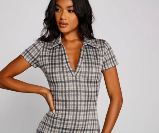 Windsor. Preppy Trendsetter Plaid Mini Dress -Specialtycookwareus 05102 4244 3