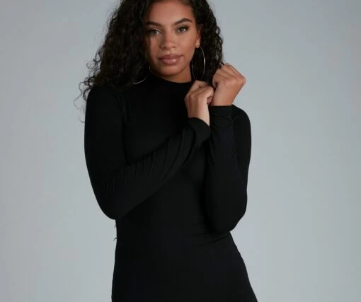 Windsor. Chic Basic Mock Neck Mini Dress -Specialtycookwareus 05102 4281 3 fc2974b3 b45e 4a20 8e9b b35732e101e8