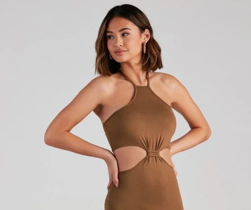 Windsor. Knott Love Halter Cutout Midi Dress -Specialtycookwareus 05102 4322 3