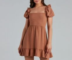 Windsor. Charmed By Ruffles Short A-Line Dress -Specialtycookwareus 05102 4338 4