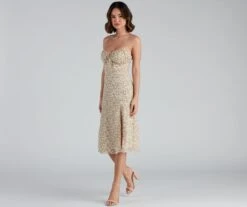 Windsor. Floral Retreat Chiffon Sweetheart Midi Dress -Specialtycookwareus 05102 4356 3