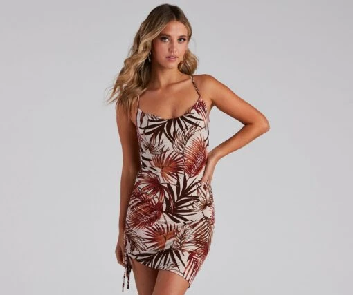Windsor. Island Views Tropical Cowl Mini Dress -Specialtycookwareus 05102 4366 2