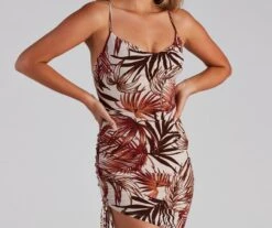 Windsor. Island Views Tropical Cowl Mini Dress -Specialtycookwareus 05102 4366 5