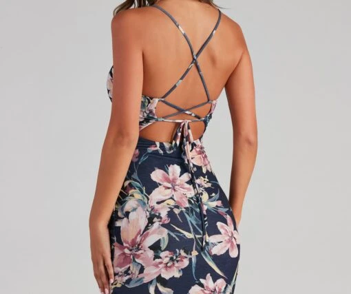 Windsor. Floral Tropic Strappy Back Midi Dress -Specialtycookwareus 05102 4376 3