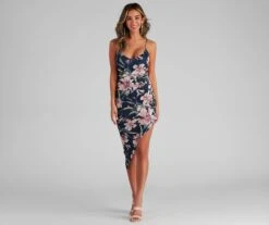 Windsor. Floral Tropic Strappy Back Midi Dress -Specialtycookwareus 05102 4376 4