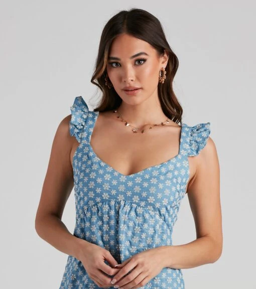 Windsor. Picnic Date Eyelet Lace V-Neck Dress -Specialtycookwareus 05102 4386 4